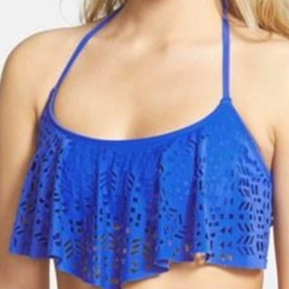 Flounce  Bikini Swimsuit Top M